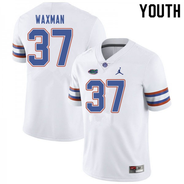 Jordan Brand Youth #37 Tyler Waxman Florida Gators College Football Jersey White
